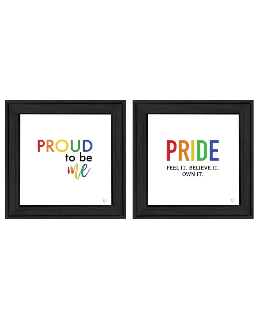 Pride and Proud Yourself and Others Framed Wall Art Living Room Inspirational Home Decor trendy decor 4u