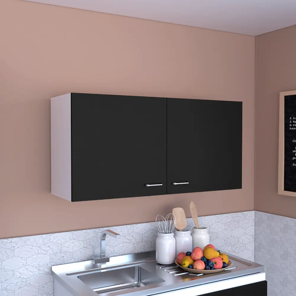 Wall Cabinet 19 Inches H Two Doors Two Internal Shelves Carbon Espresso Finish depot e-shop
