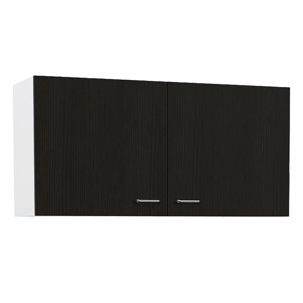 Wall Cabinet Toran Two Shelves Double Door Black Wengue Finish - Stylish Storage Solution treevol furniture