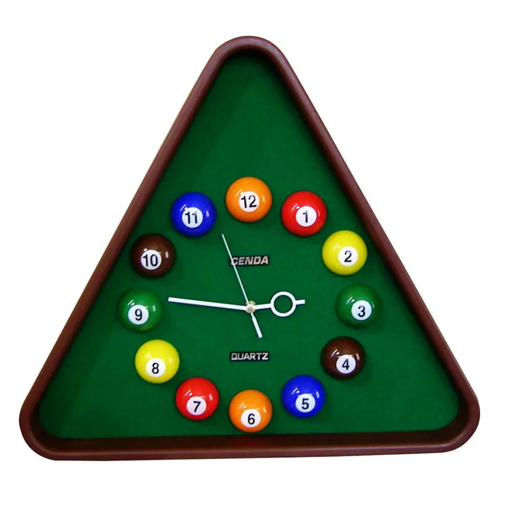 18.5 Inch Tall Decorative Wall Clock Pool Billiards Design Multicolor Plastic california home