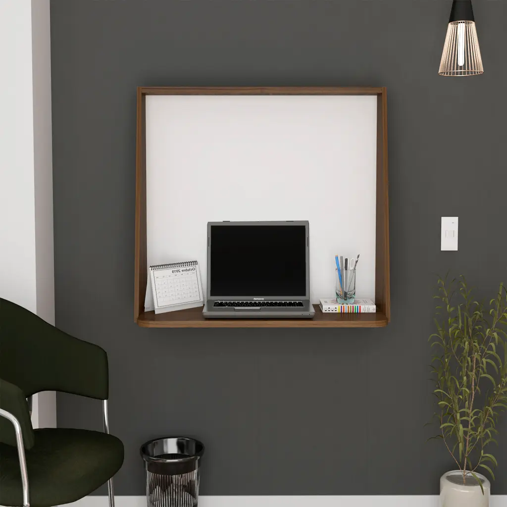 Vasco Wall Desk Desktop Shelf Mahogany White Multicolor Particle Board Floating Desk rta mubles colombia