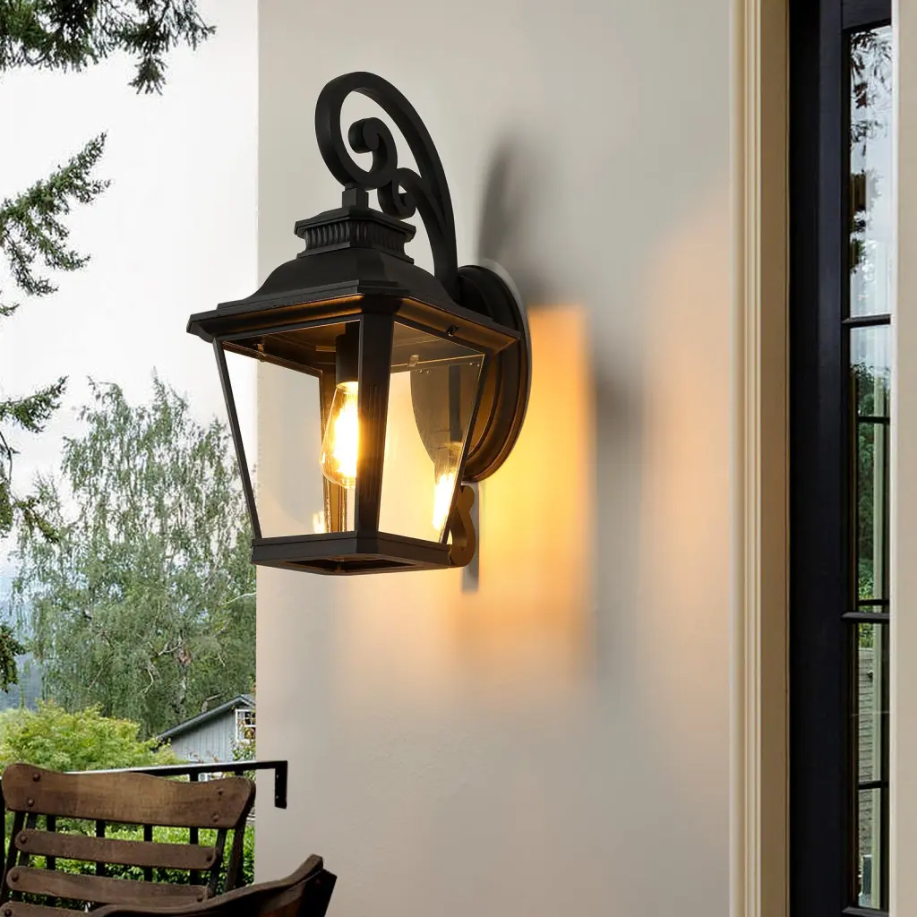 Large Outdoor Wall Sconce Lights Clear Glass Patio Garden lighting commune