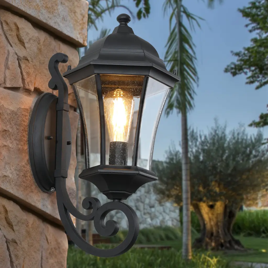 Outdoor Waterproof Glass Retro Wall Lamp Light Sensor Multi-functional lighting commune