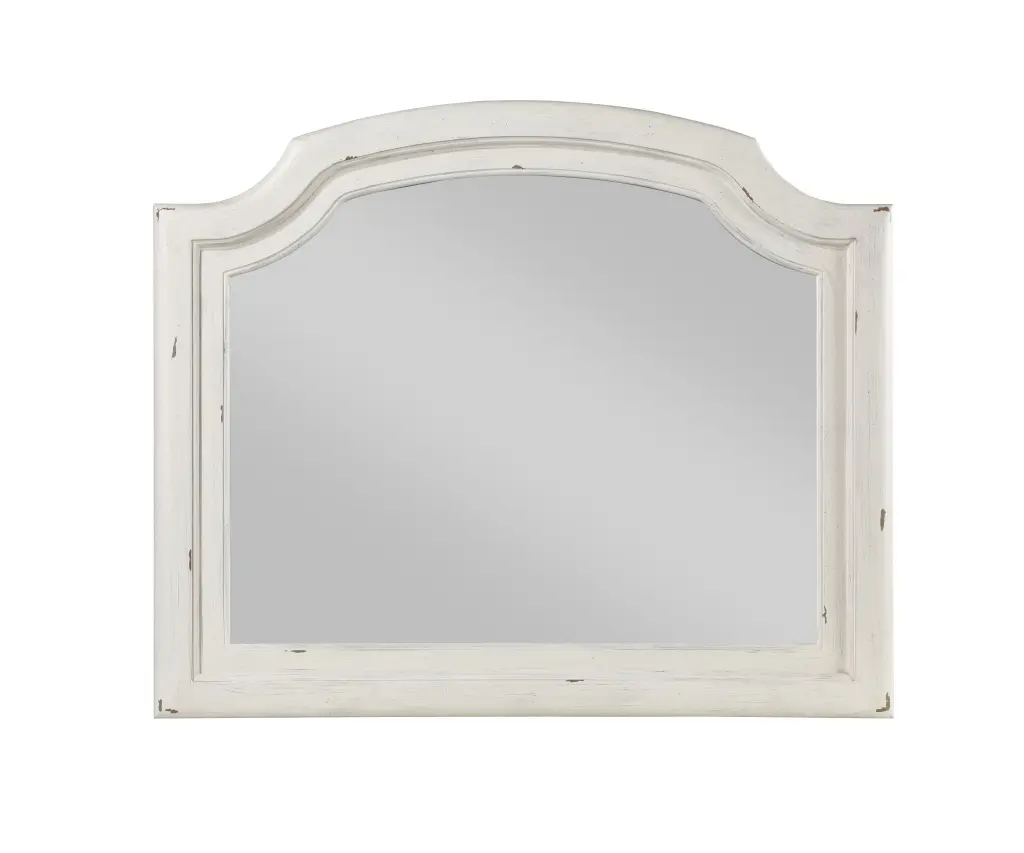Jaqueline Mirror Antique White Finish Vintage Home Decor acme onsite store