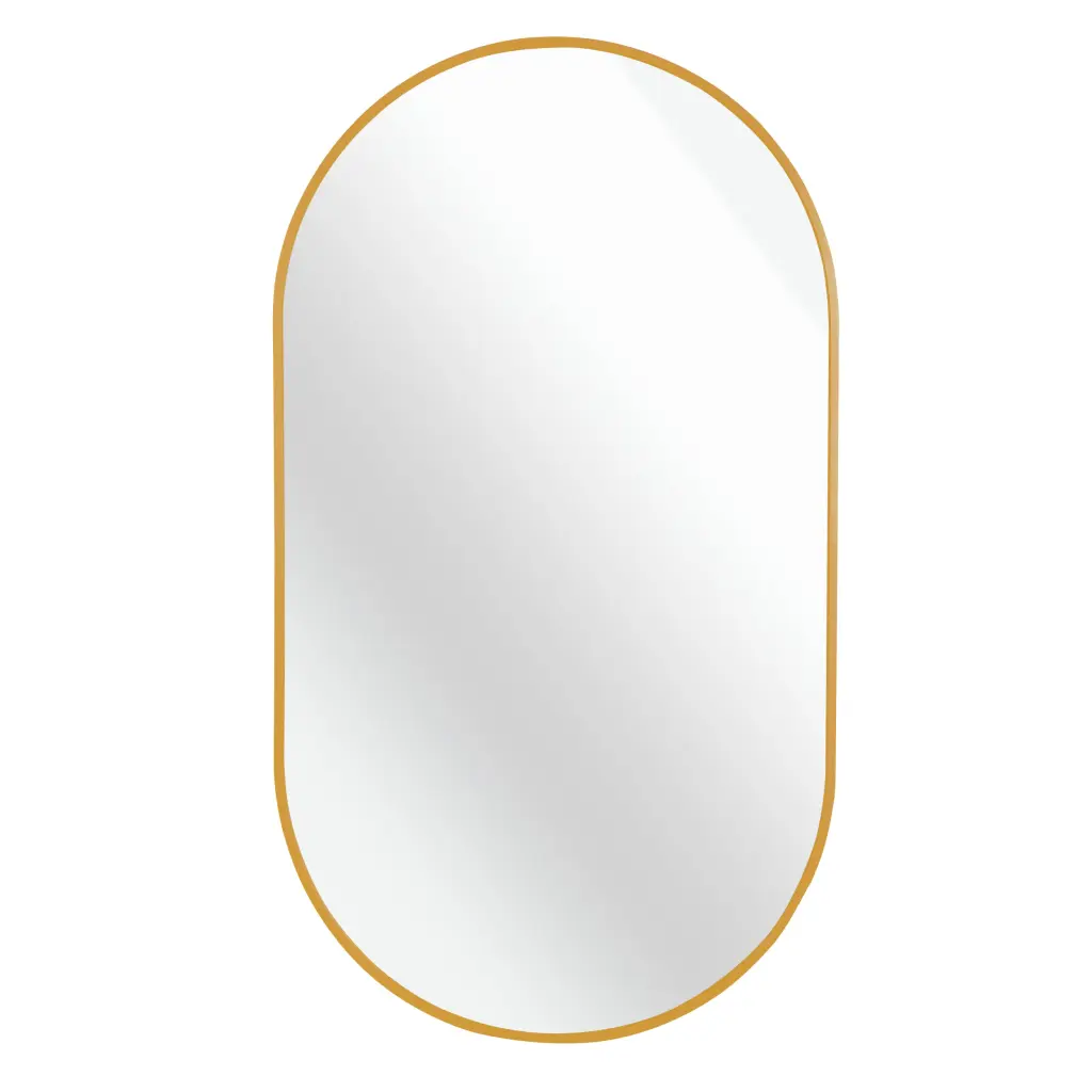 Gold 20x28 Inch Metal Oval Mirror MDF Frame and Glass huovtr