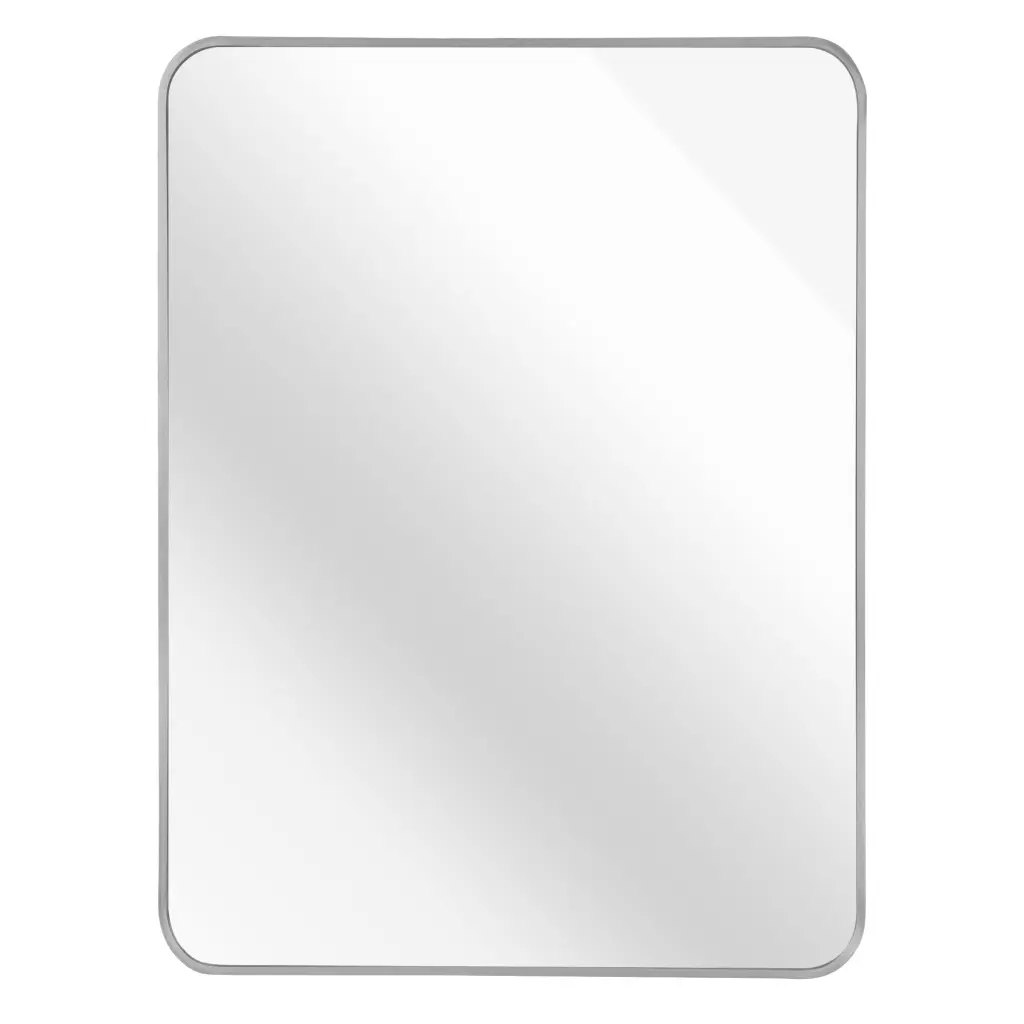 Silver 30x40 Rectangular Bathroom Wall Mirror Timeless Mdf Frame huovtr