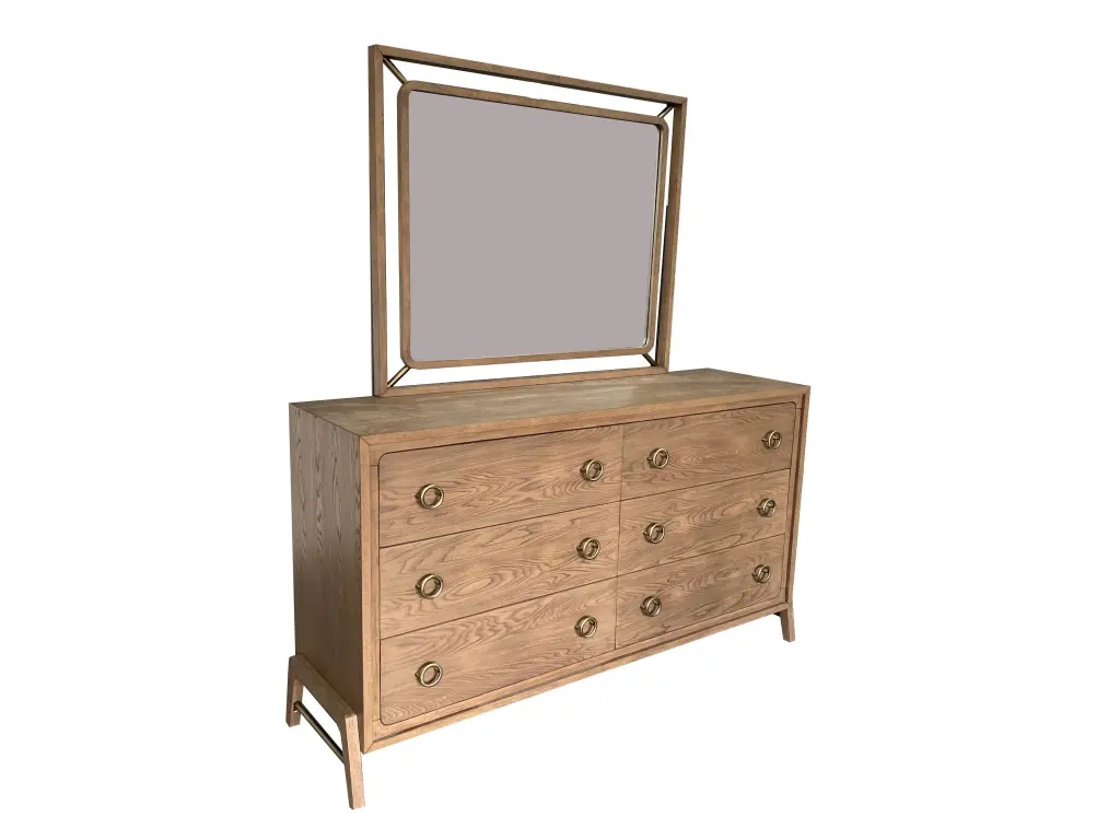 Mirror Latte Finish Light Brown Solid Wood MDF Glass Wall Mirror ihomefurnishings