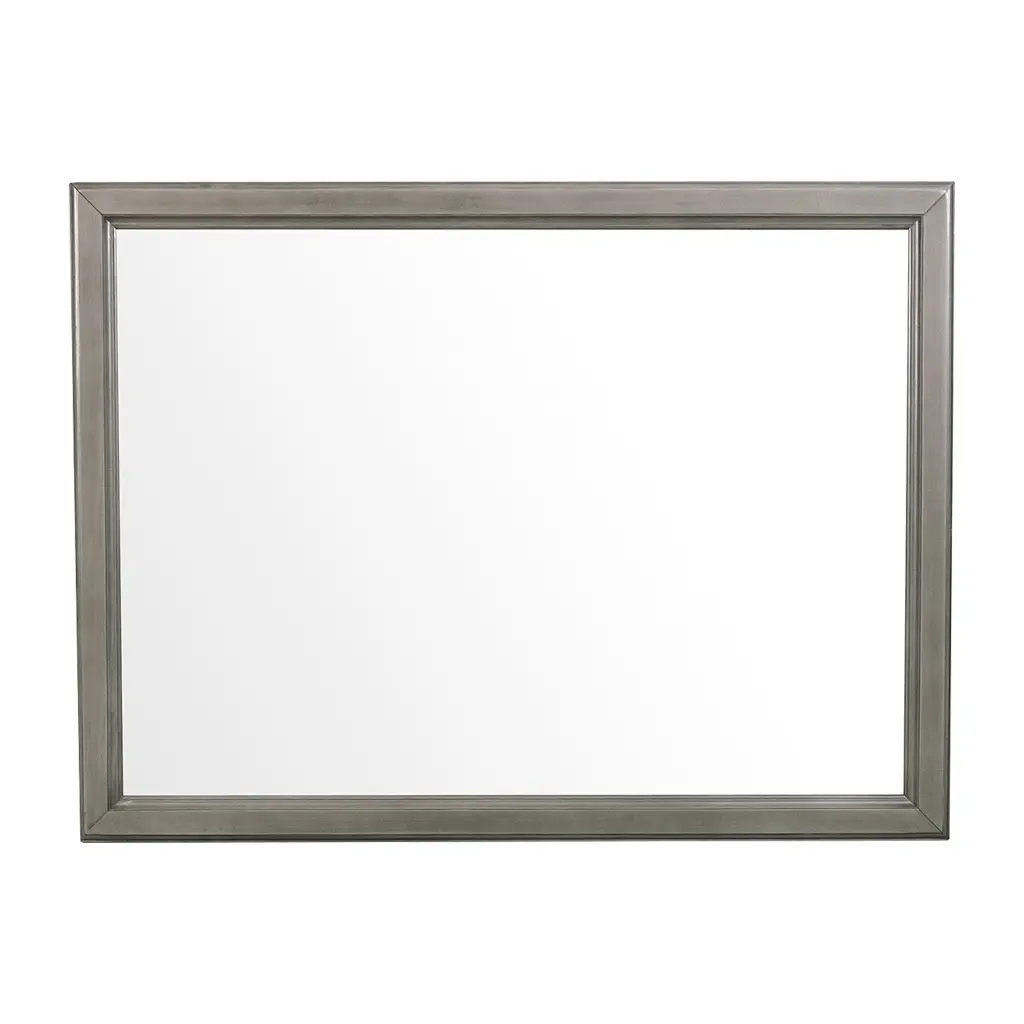 Wooden Square Mirror Molded Specifications and Dual Texture Gray royal hampton