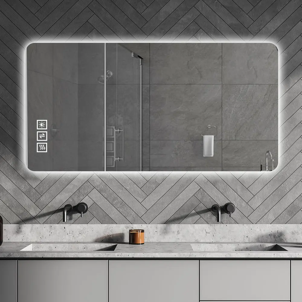 23.6X47.2 Inch Light Bathroom Mirror Explosion Proof Glass HD Imaging w2071