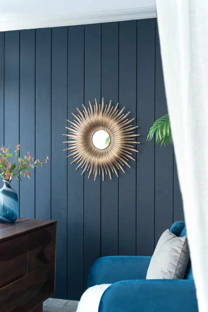 28.3 Inch Retro Design Gold Sunburst Metal Wall Mirror Decorative Mirror w2078