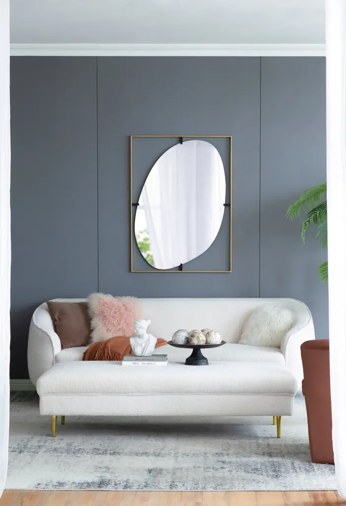 30X1X40 Inch Poppy Mirror Gold Metal Frame Contemporary Design w2078