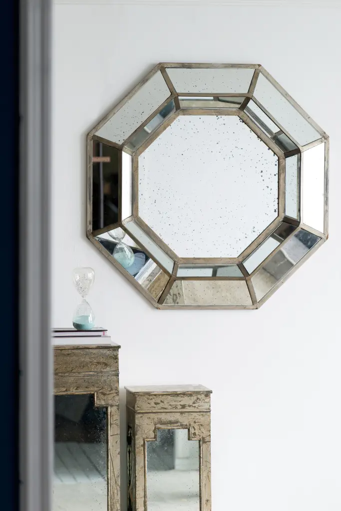 40x40 Inch Oversized Silver Octagon Mirror Mid Century Modern Accent Mirror w2078