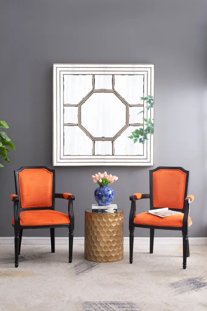 48x48 Inch Antique Style Decorative Square Wall Mirror Mirrored Frame w2078