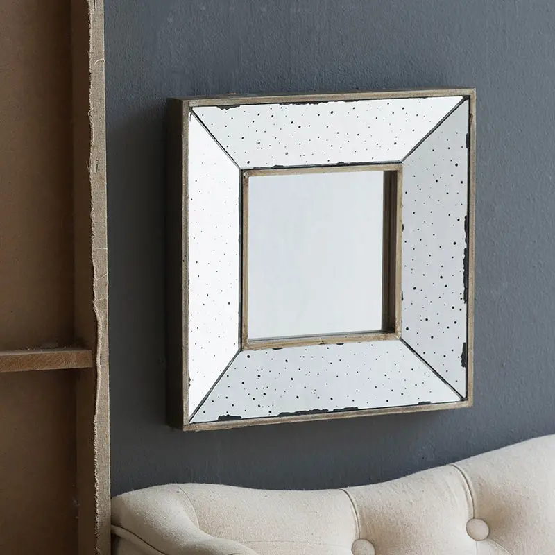 12 X 12 Distressed Silver Square Accent Mirror Living Room w2078