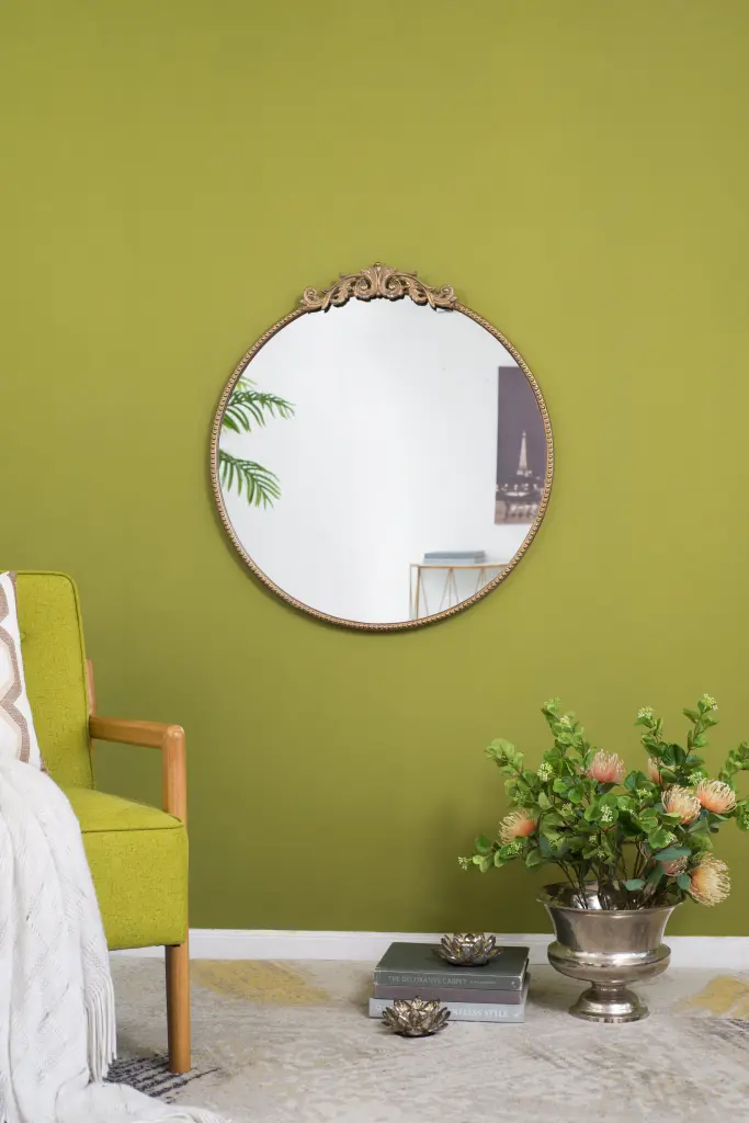 30 X 32 Round Gold Mirror Wall Mounted Mirror Metal Frame w2078