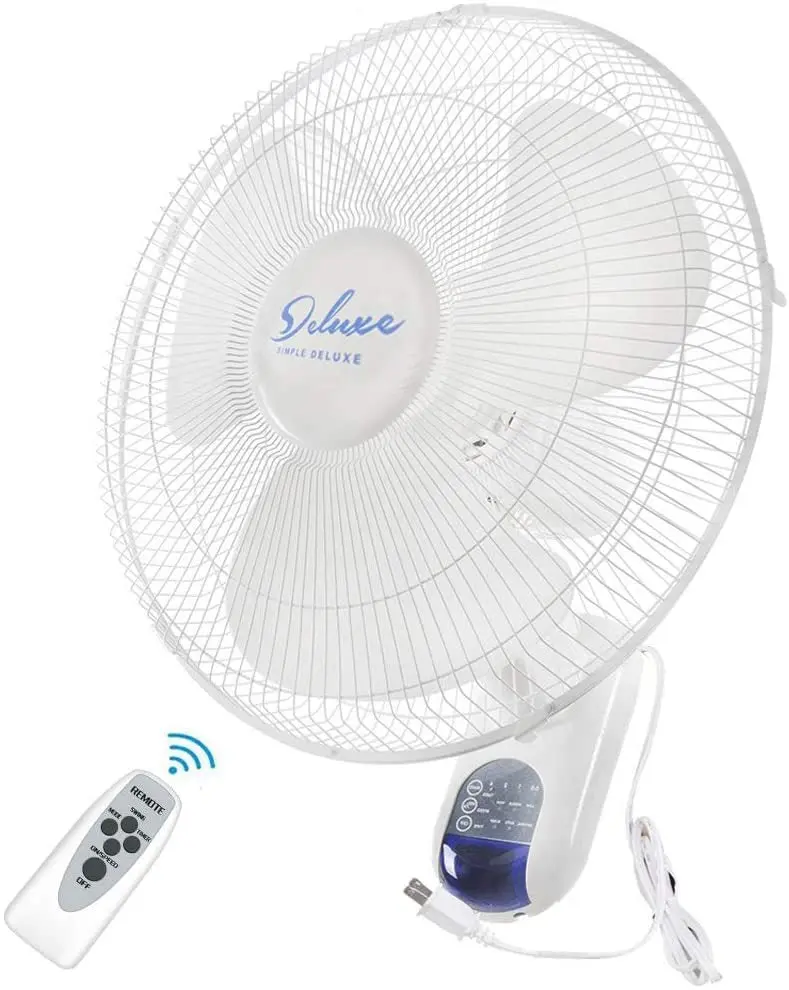 Effortless Deluxe 16 Inch Digital Wall Mount Fan Remote and 3 Speeds w1134dhs