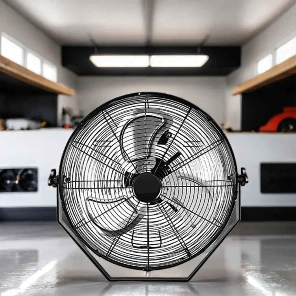 20 . Black High Velocity 3 Speed Air Circulator Metal Wall Mount Fan w2815-aoi