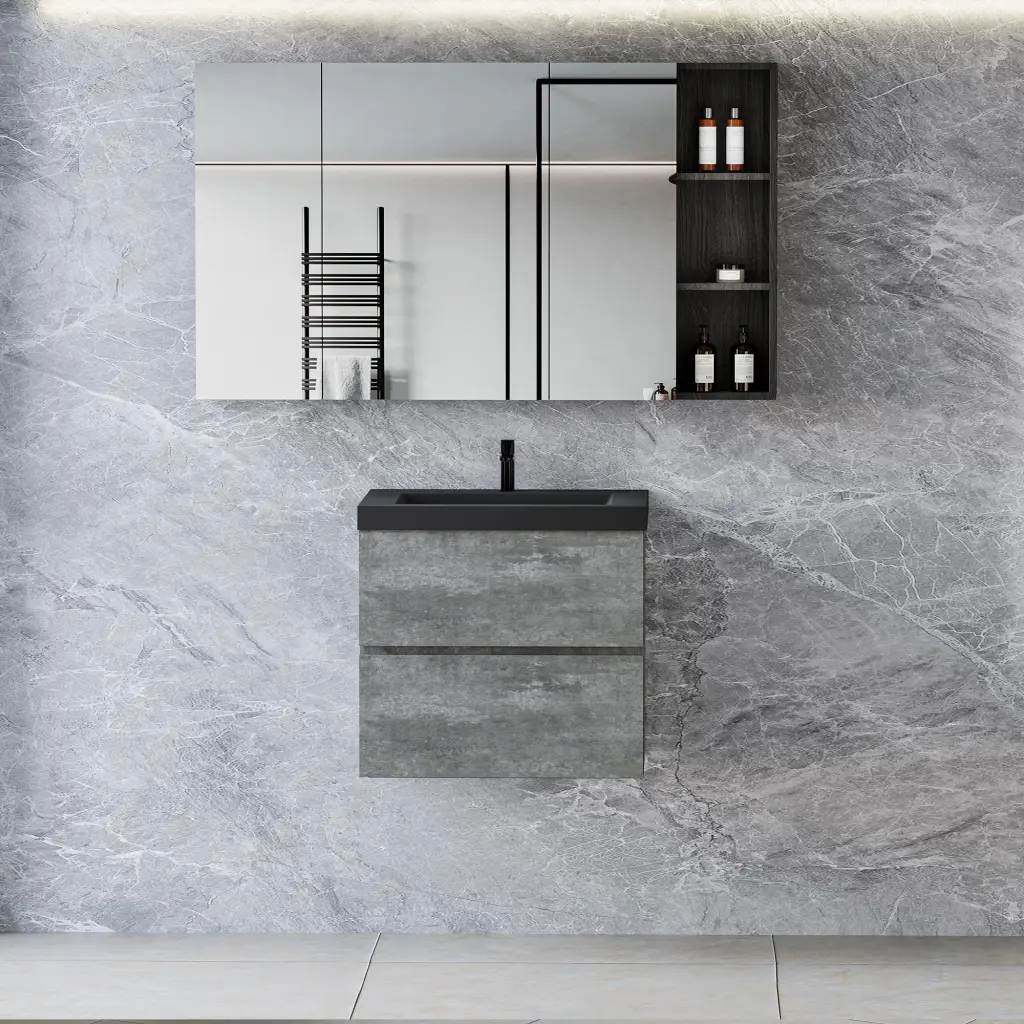24 Inch Floating Bathroom Vanity Sink Modern Wall Mounted Storage Cabinet bathin