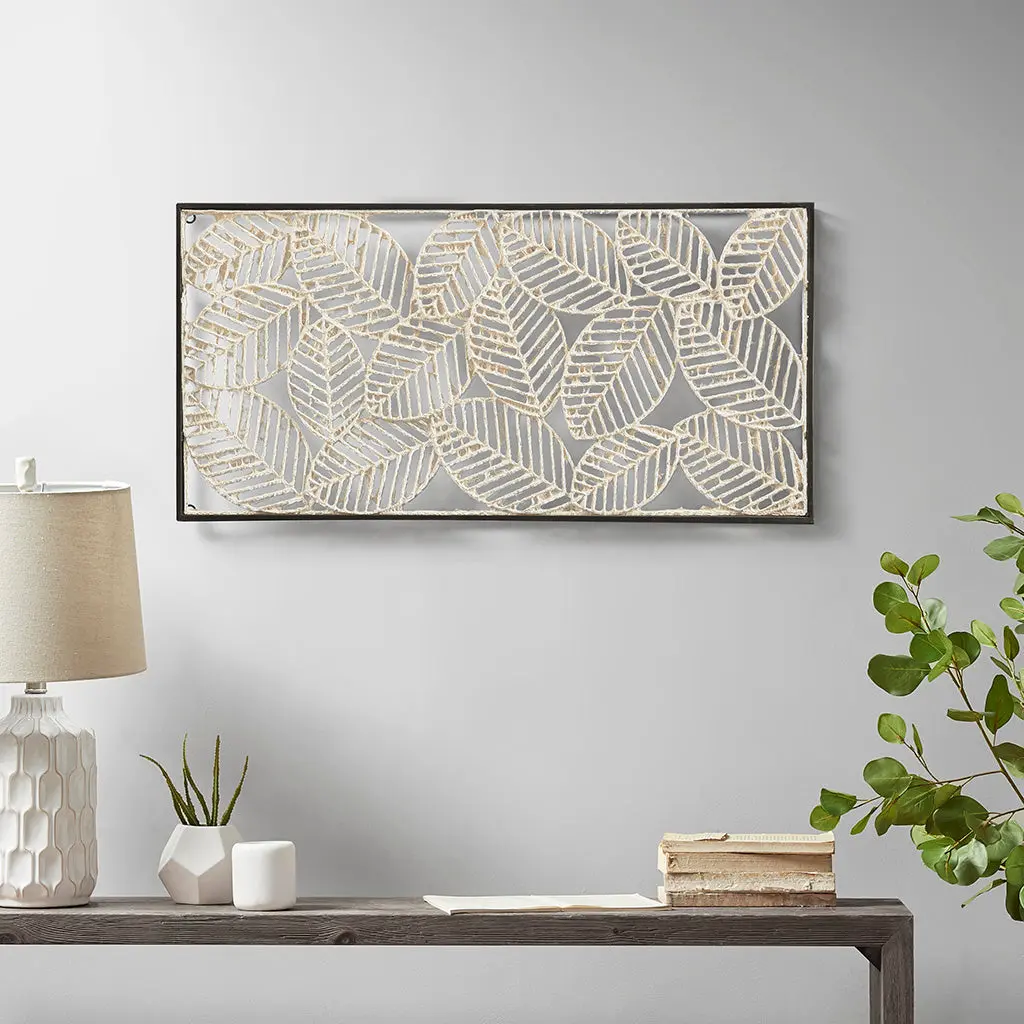 Metal Framed Decor Panel Natural Metal Wall Art jla