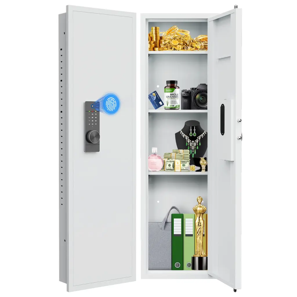 Fingerprint Touch Panel Wall Hidden Safe Rifles and Pistols Secure Storage w1779