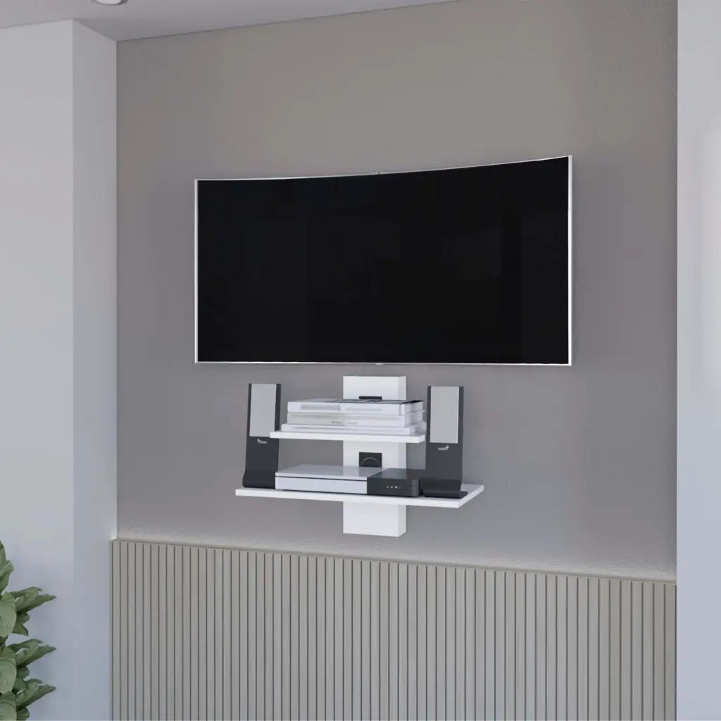 White Dual Shelf Wall Floating Shelf - 2 Pack Modern Minimalist Storage furniture max