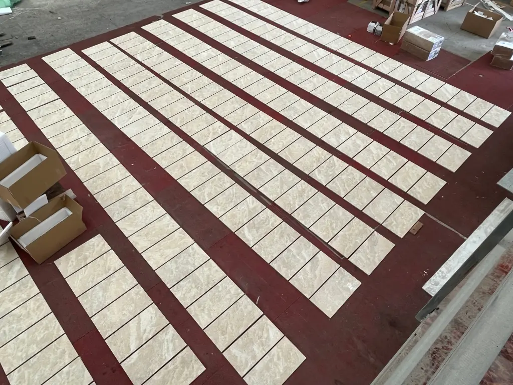 12x24 Inch Gold Yellow Beige Natural Marble Tile Wall - Textured Finish rnb