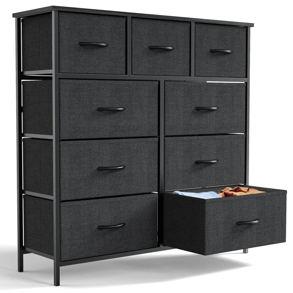 Sweetcrispy 9 Tall Fabric Clothes Cabinet Storage Organizer Wood Frame w2201