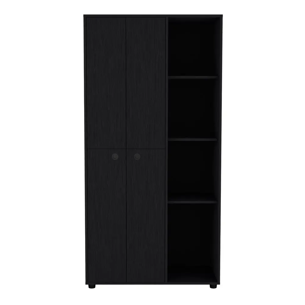Armoire Boise Bedroom Black Particle Board Engineered Wood Wardrobe Closet treevol furniture