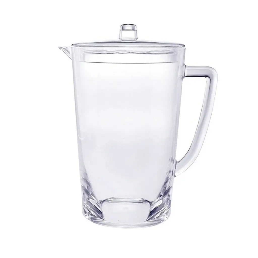 2.75 Quarts Water Pitcher Lid Oval Halo Design Unbreakable Plastic Jug california drinkware