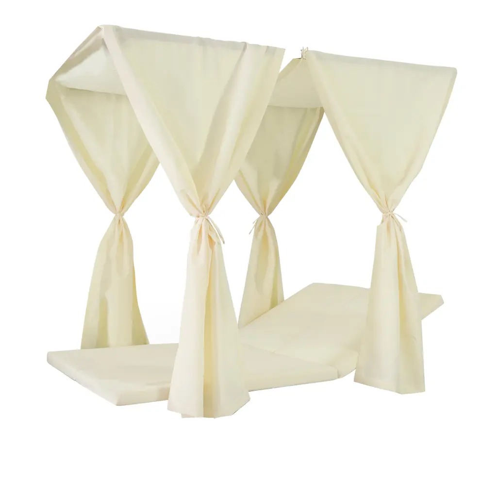 Kenzie Daybed Cushion and Curtains Set Cream Waterproof Fabric Comfort and Style nh-purenest