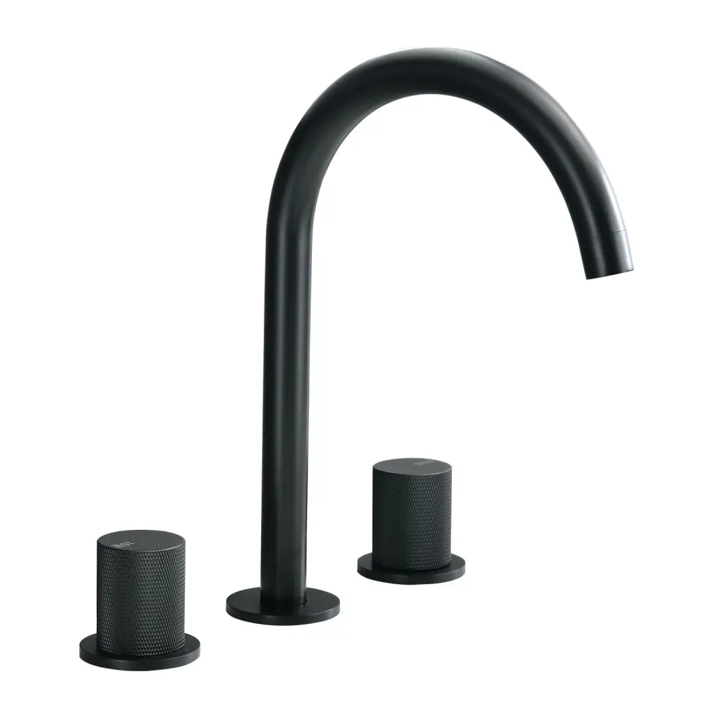 Two Handles Widespread 8 Inch Bathroom Faucet Matte Black Finish mexile