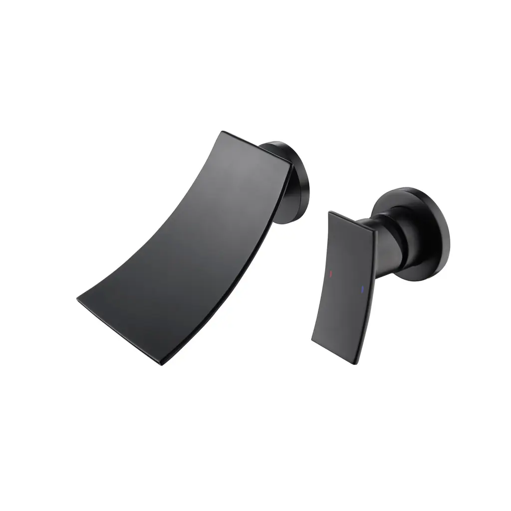 Wall Mount Widespread Bathroom Faucet Matte Black Brass w928 dongtu group