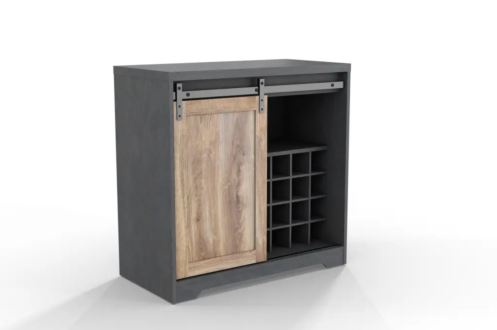 Black Particle Board Wine Cabinet Living Room or Dining Room rnb