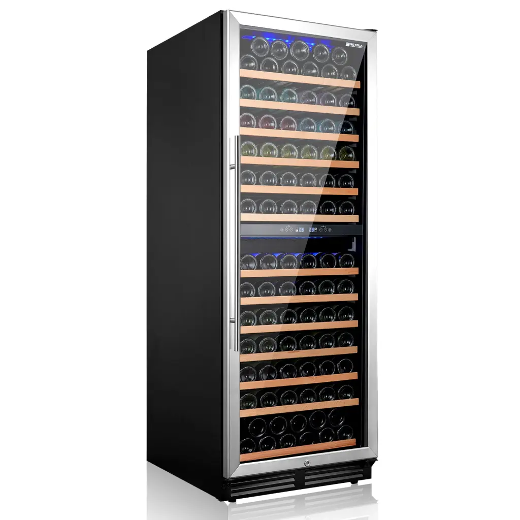 24 Inch Dual Zone Wine Cooler Refrigerator 152 Bottle Large Capacity sotola