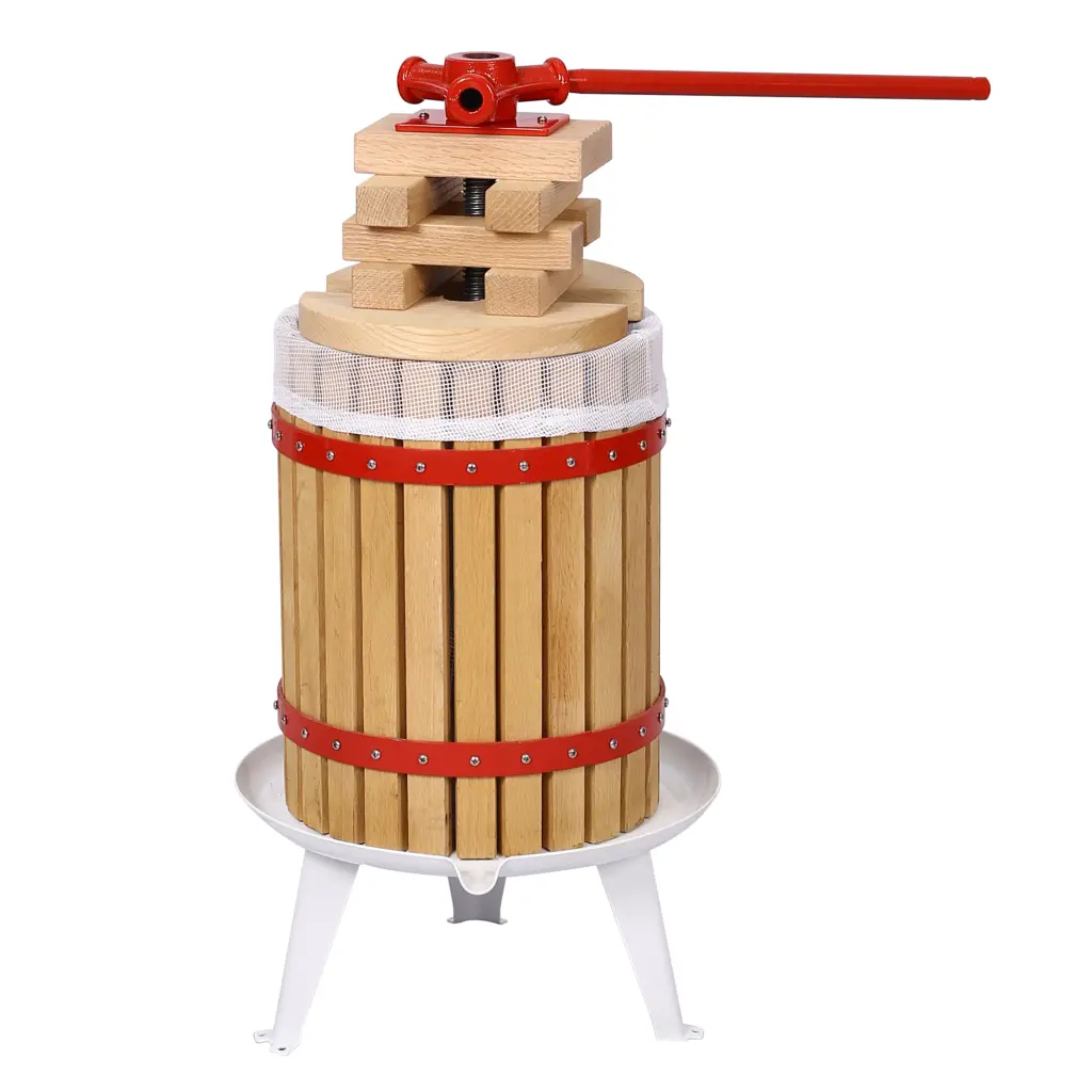 3.17 Gallon 12L Fruit Wine Press Made Oak Metal and Wood Home Brewing g-h