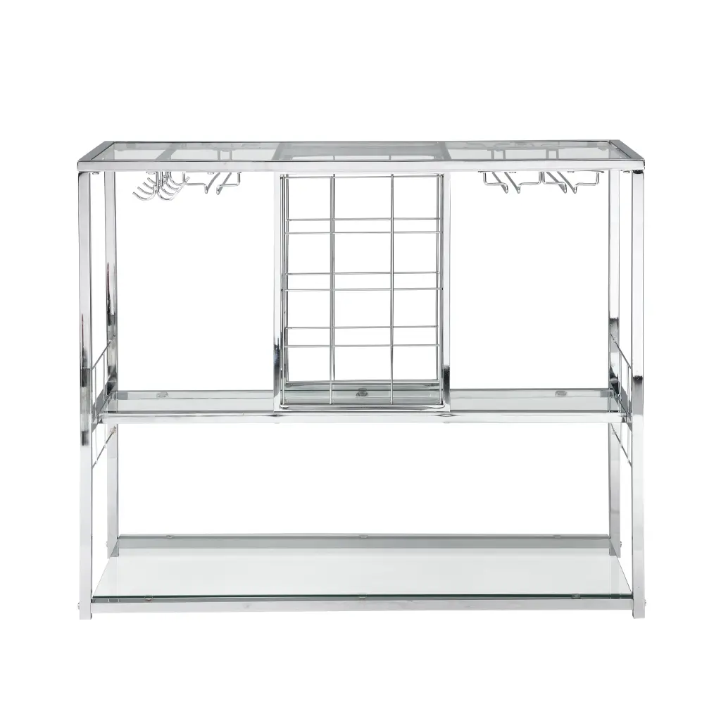 Chrome Wine Rack Modern Metal Dining Room Storage Bottles s-e furniture