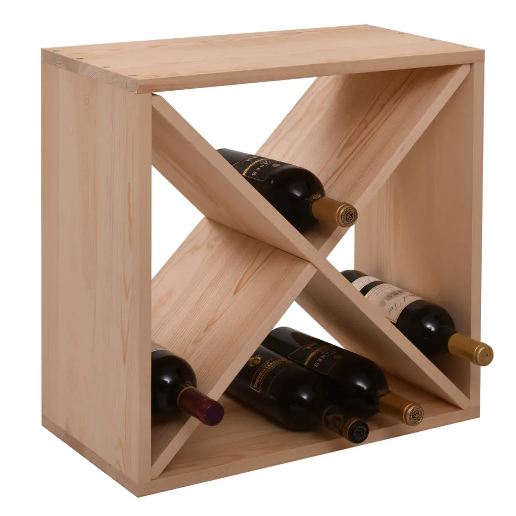 24 Bottle Modular Wine Rack Stackable Wine Storage Cube Bar Cellar w2181