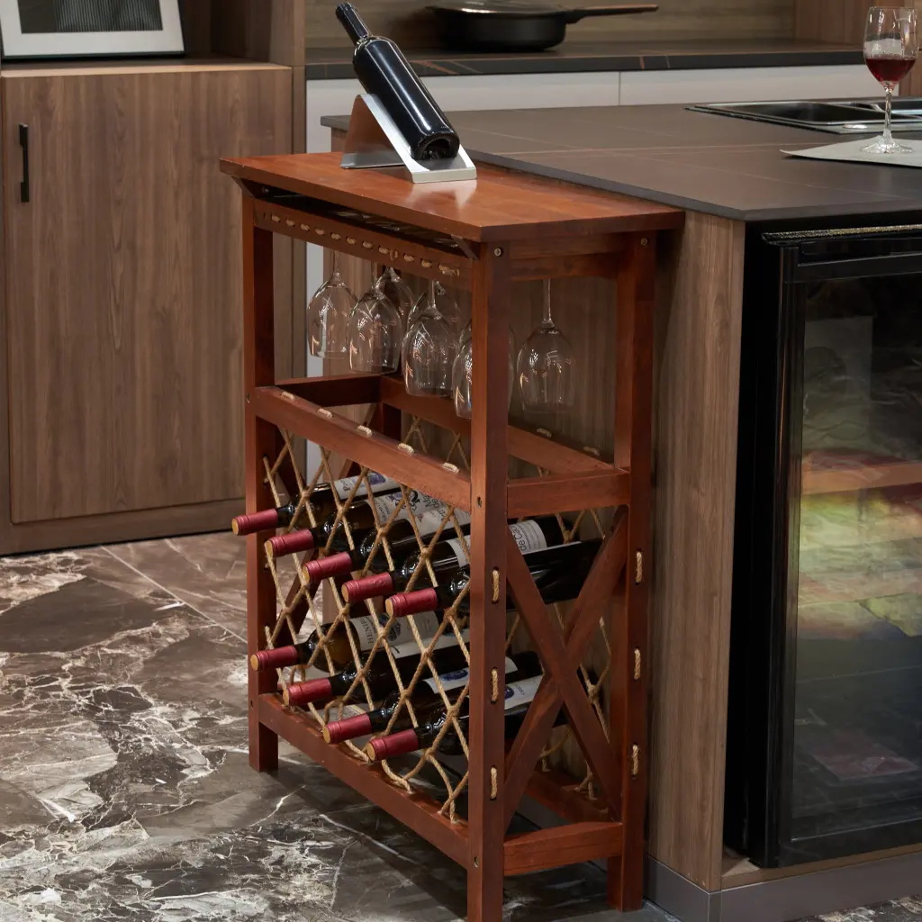 32 Bottles Freestanding Wine Rack Wine Storage Rack Freestanding Disp w2221