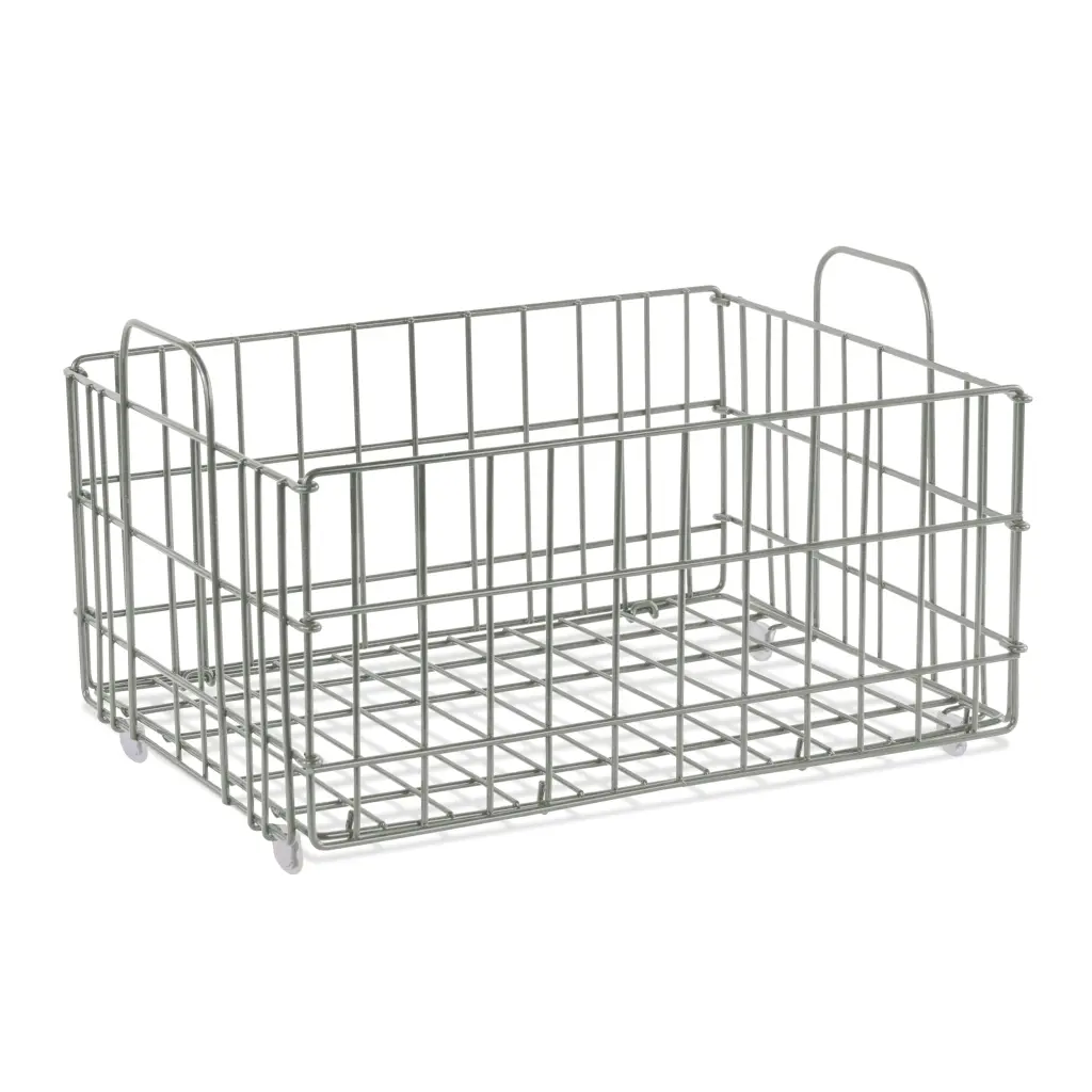 Collapsible Wire Bin Light Gray Light Gray Metal Storage Basket atlantic inc.