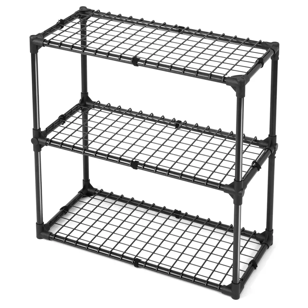 3 Shelf Black Steel Wire Rack 1 Pack Storage and Organization kangle store