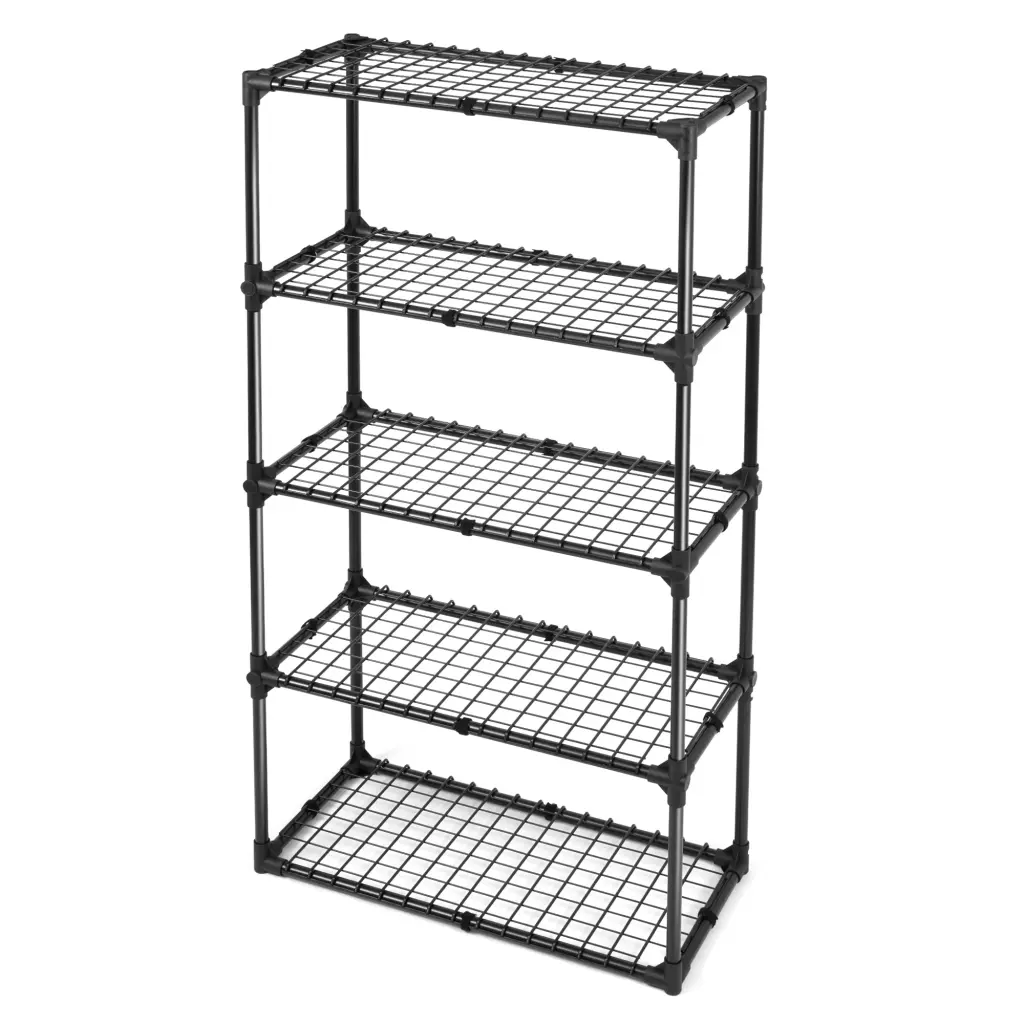 5 Shelf Wire Rack 1Pack Black Steel Storage Shelving Unit kangle store