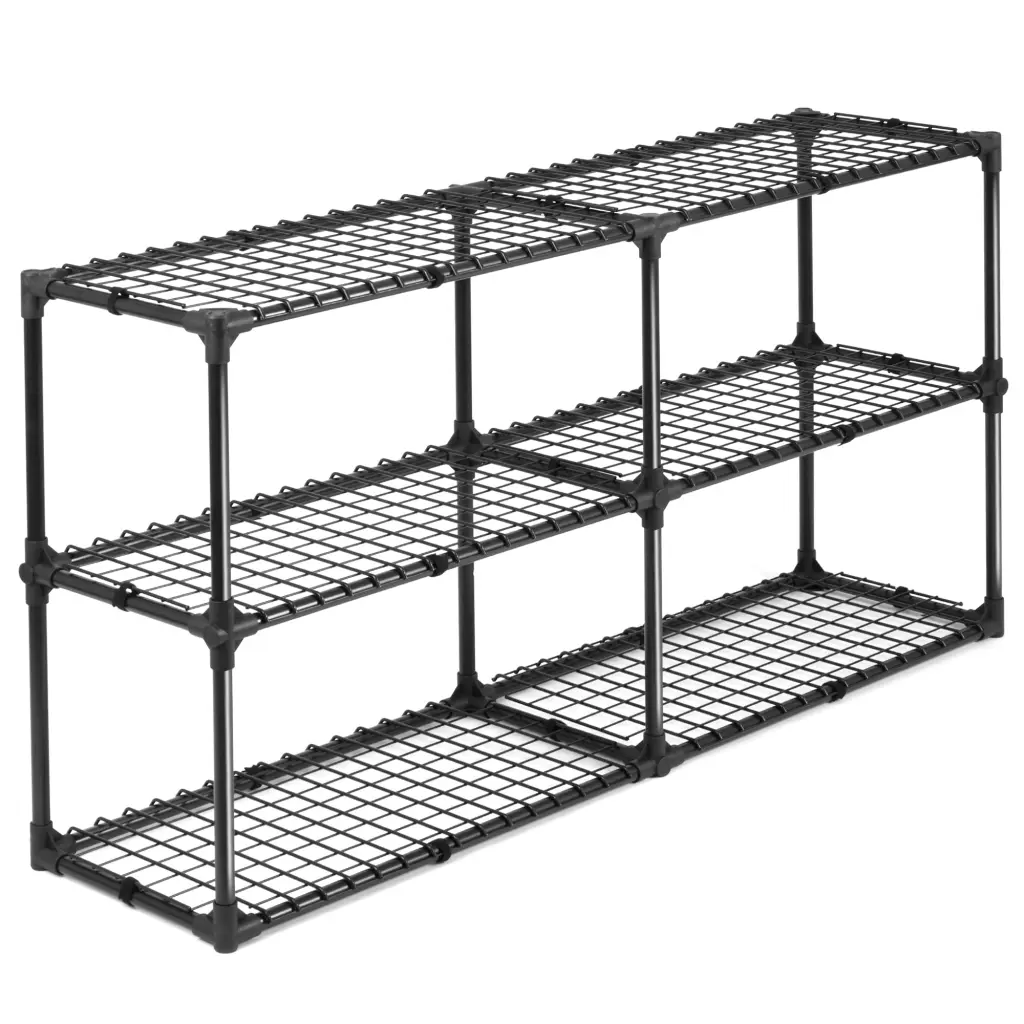 3 Shelf Wire Rack 2Pack Black Steel Storage Shelving Unit Home Garage kangle store