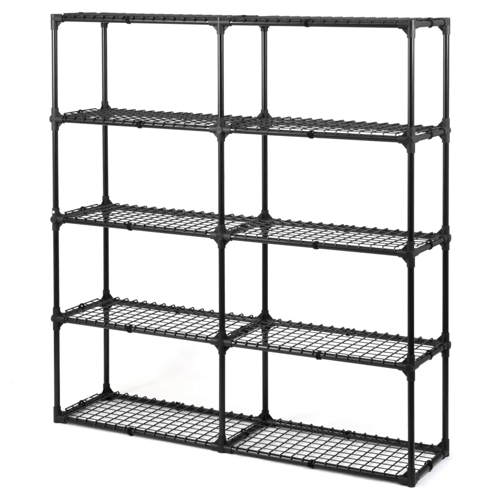 5 Shelf Wire Rack 2Pack Black Steel Heavy Duty Storage Shelving Unit kangle store