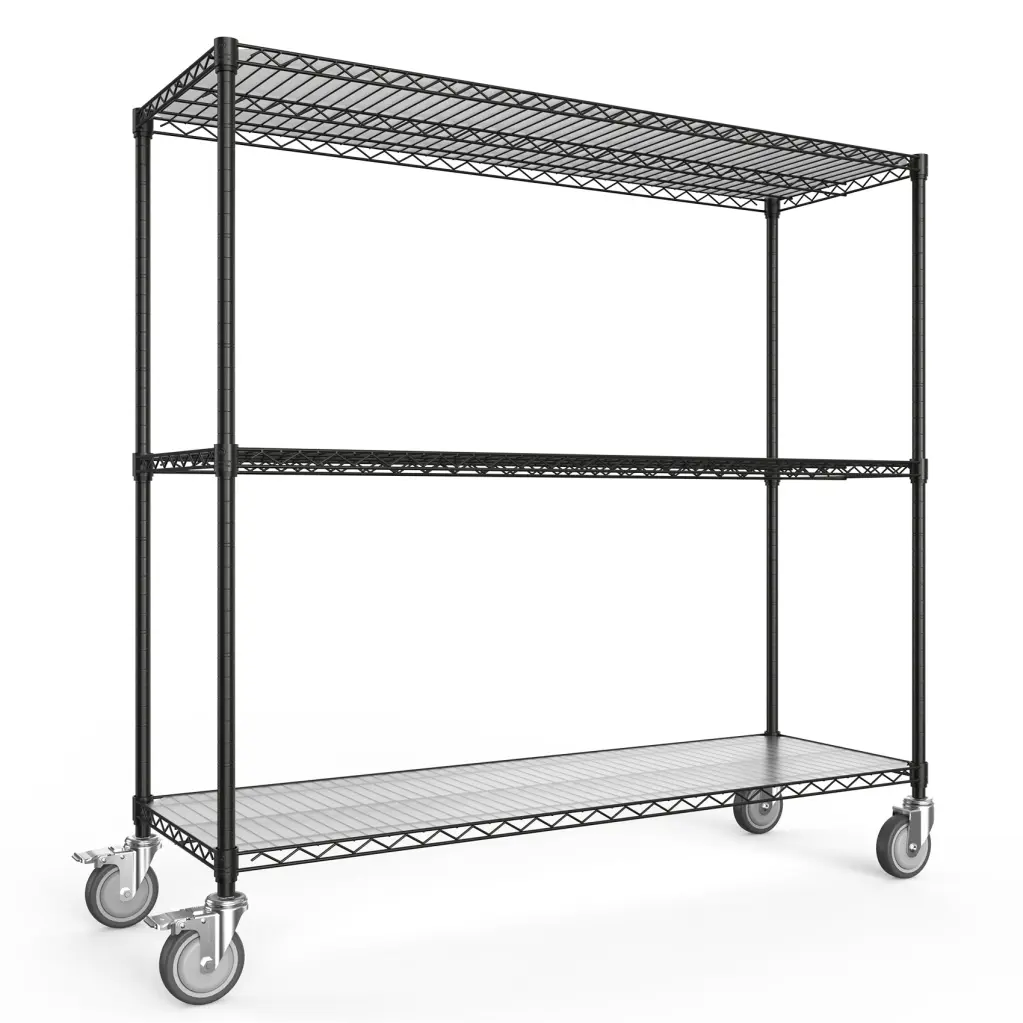 3 Tier Shelf Wire Shelving Unit 3000Lbs Capacity Black Iron like it