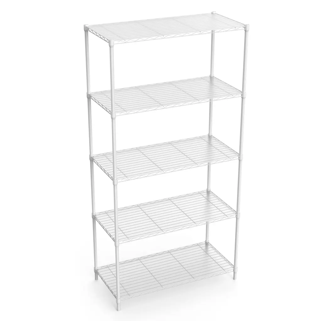 5 Tier Shelf Wire Shelving Unit 72H White Iron Plastic Storage Rack like it