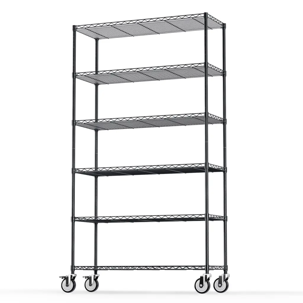 6 Tier Shelf Wire Shelving Unit Fence Shelf Black Iron Storage Rack like it