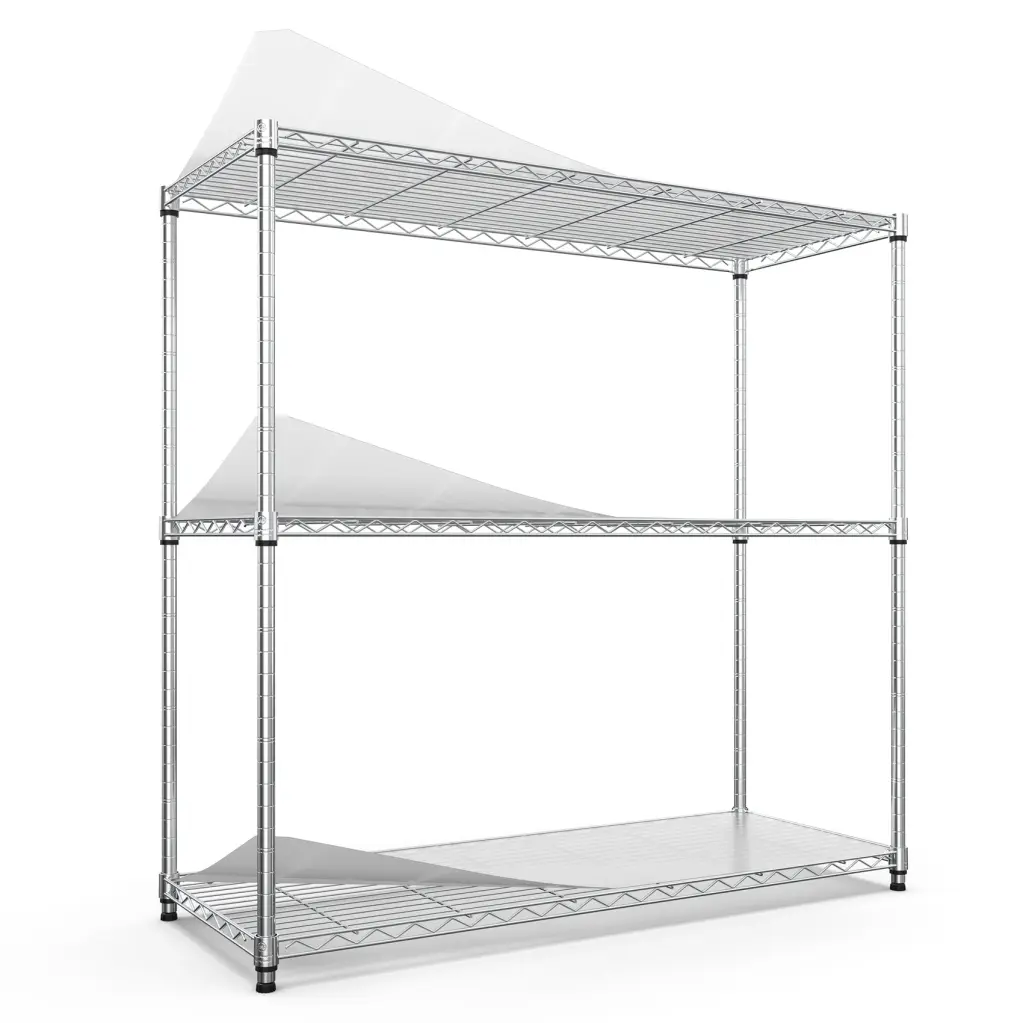 3 Tier Wire Shelving Unit 1050 Lbs Nsf Height Adjustable Metal Garage like it