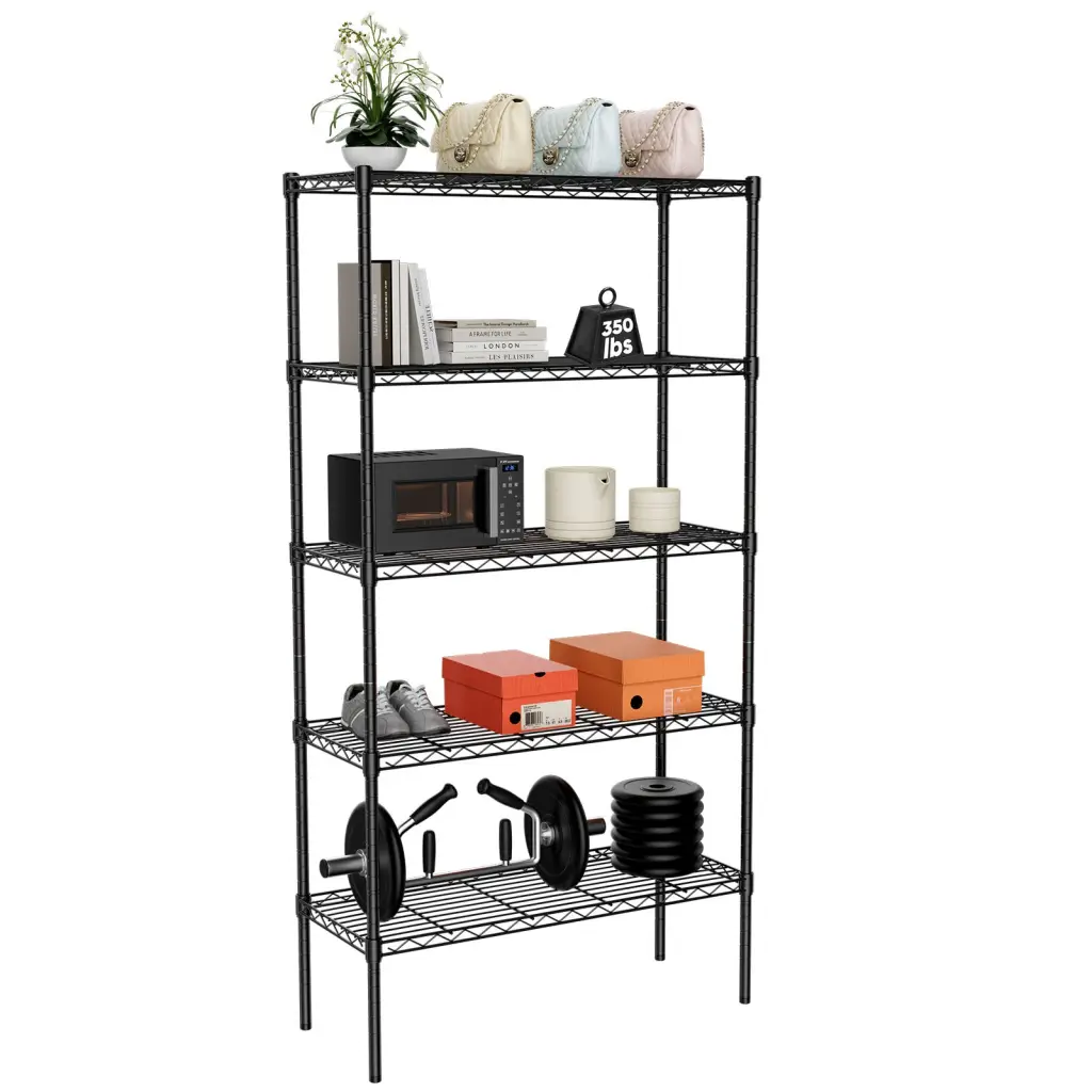 Storage Shelving Unit Adjustable Metal Wire Racks Heavy Duty Standing w2201
