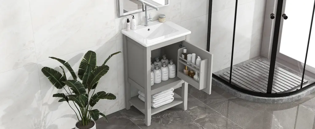 20 Inch Bathroom Vanity Sink and Soft Closing Door Modern Bathroom Cabinet rnb