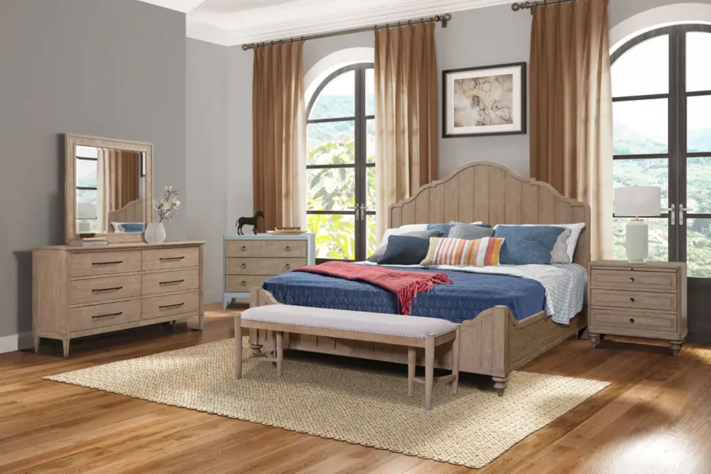 Casual 6 Drawer Dresser Sand Finish Sand Solid Wood MDF ihomefurnishings